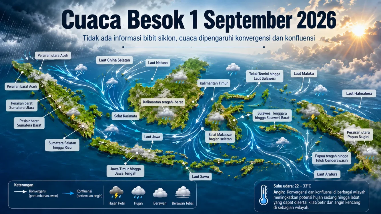 Bibit Siklon 1 September 2026 Hujan atau panas