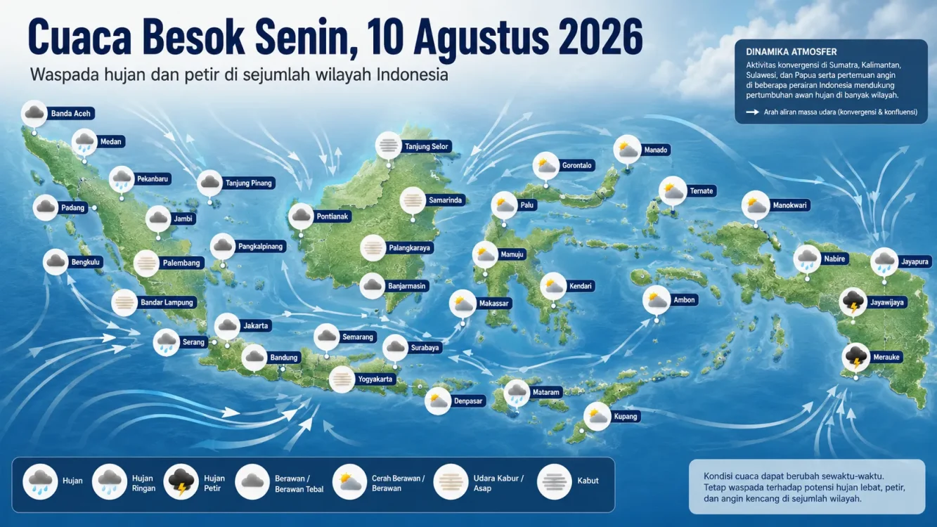 Bibit Siklon Pengaruhi Cuaca Indonesia, Waspada Hujan Lebat dan Petir
