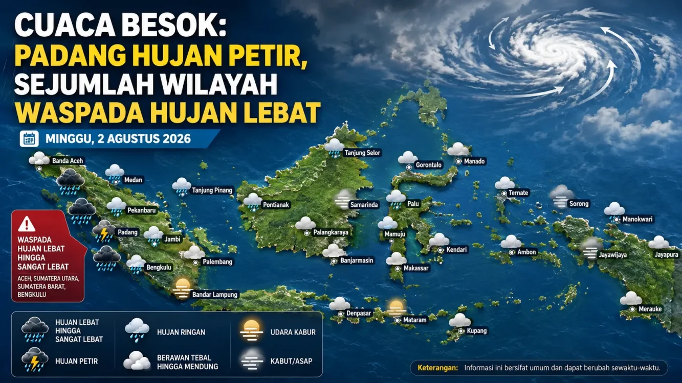 Bibit Siklon Tropis 94W Picu Potensi Hujan Lebat di Sejumlah Wilayah Indonesia