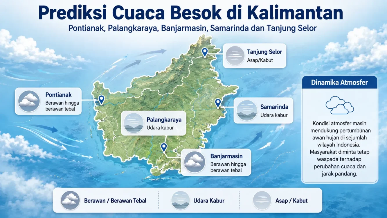 Cuaca Besok 10 Agustus 2026 di Seluruh Kalimantan