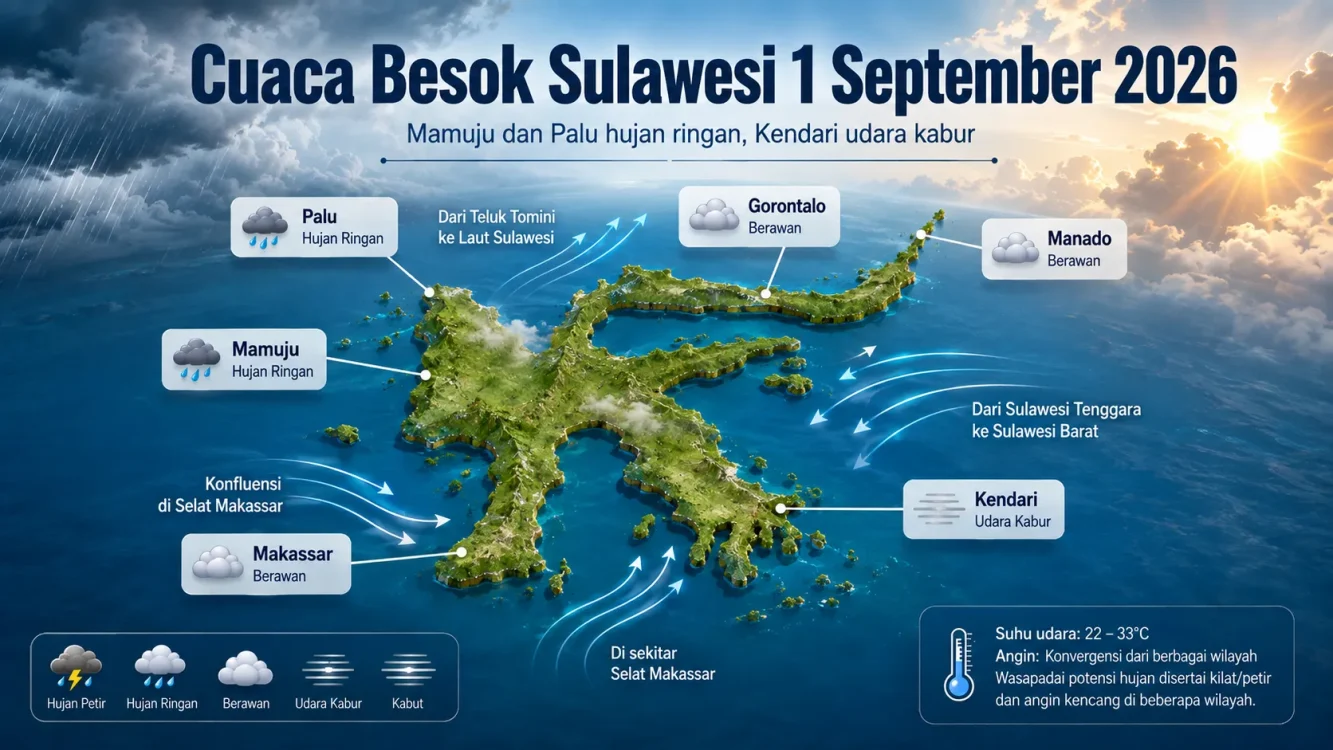 Cuaca Besok Hujan Atau Tidak di Seluruh Wilayah Sulawesi