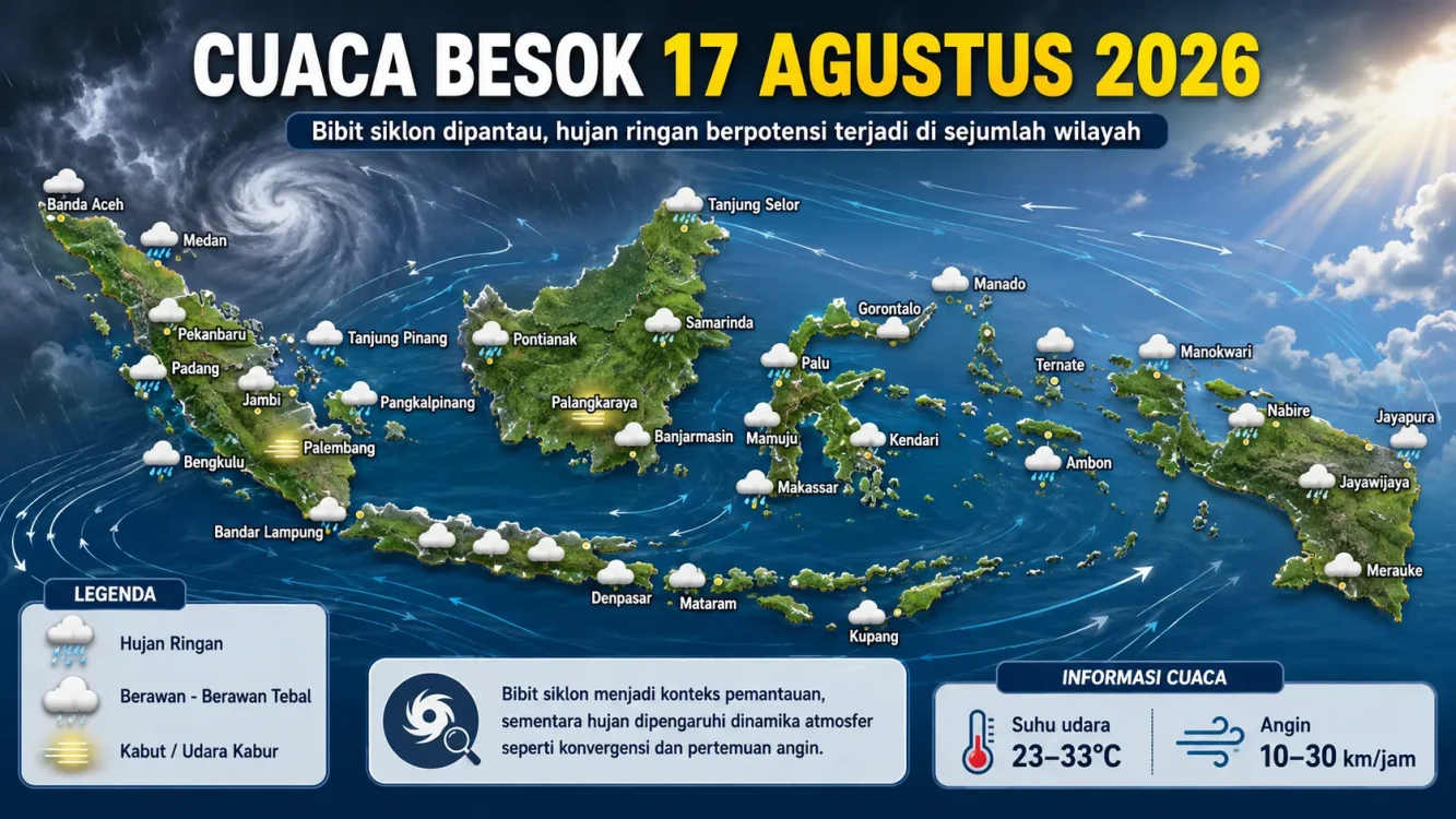 Cuaca Besok Hujan atau Panas Bibit Siklon Jadi Salah Satu Faktor yang Perlu Diwaspadai