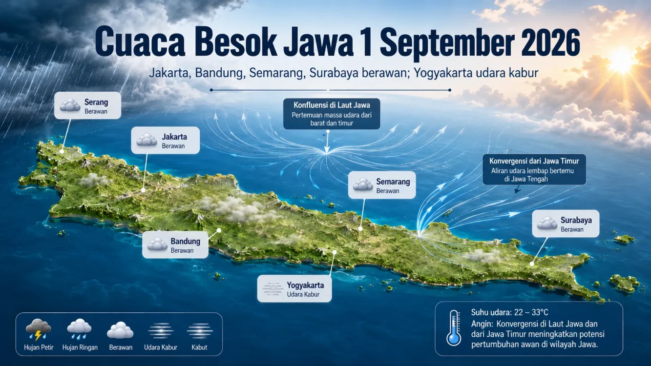 Cuaca Besok Panas Atau Hujan di Seluruh Wilayah Jawa