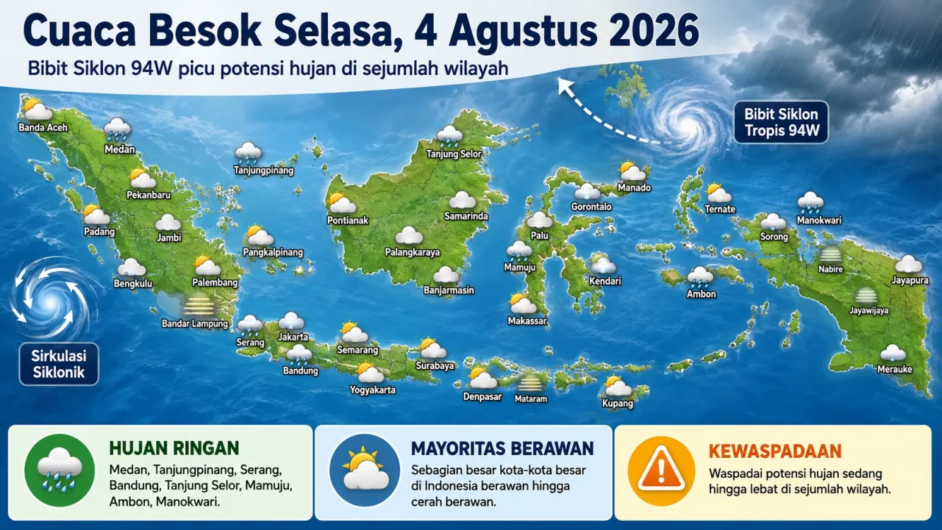 Cuaca Besok di Kota Besar Di Indonesia panas atau hujanCuaca Besok di Kota Besar Di Indonesia panas atau hujan