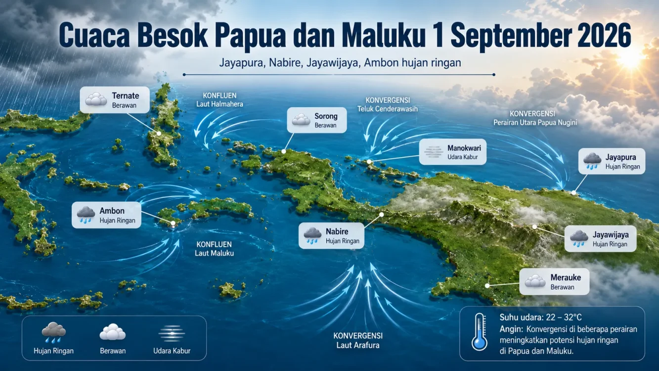 Cuaca Papua dan Maluku Hujan Atau Tidak 1 September 2026