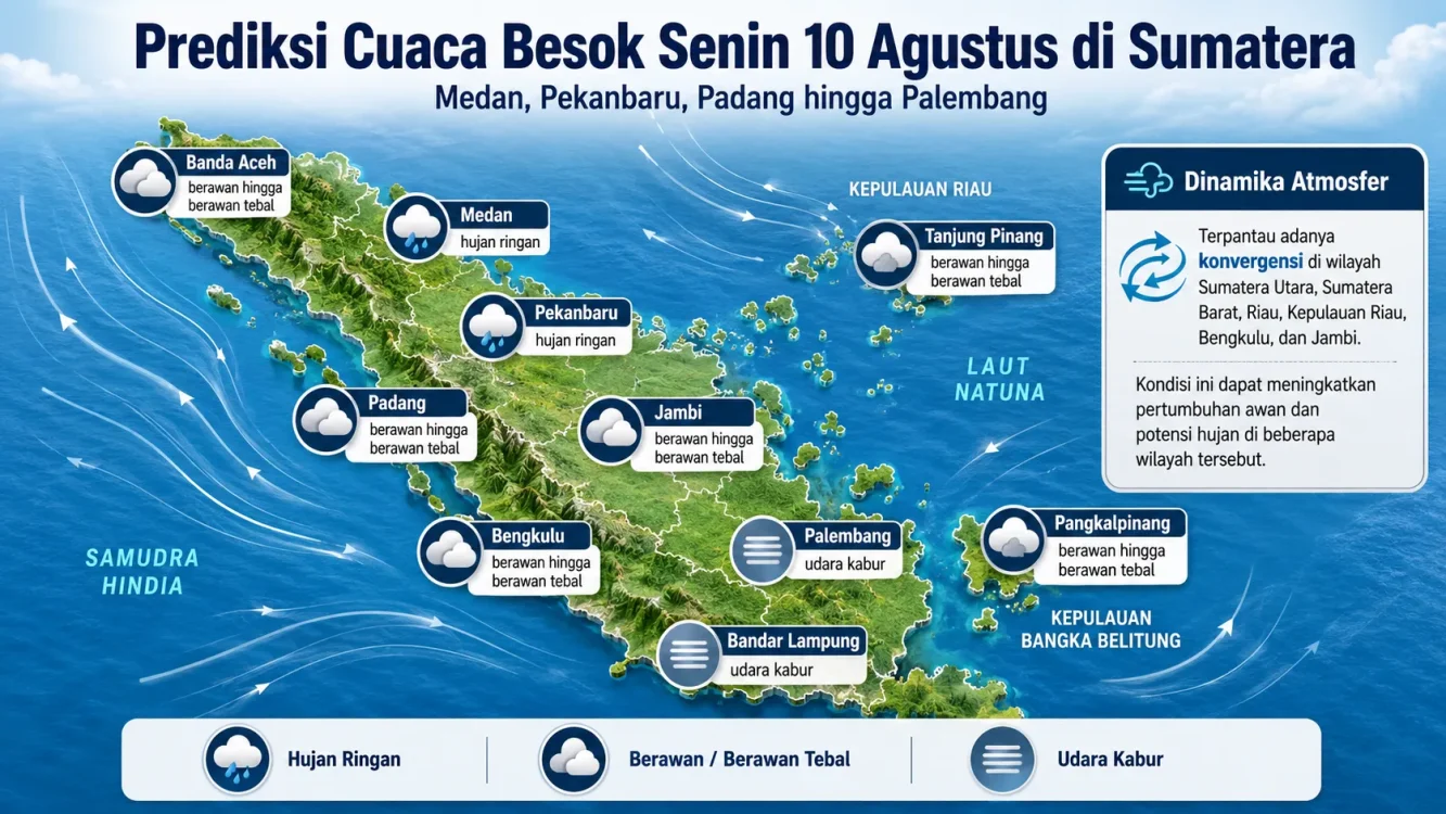 Cuaca di Pulau Sumatera Besok Hujan Atau Panas