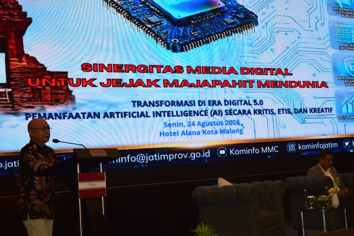 : Sinergitas Media Digital untuk Jejak Majapahit Mendunia dengan tema Transformasi di Era Digital 5.0: Pemanfaatan Artificial Intelligence (AI) Secara Kritis, Etis, dan Kreatif di Kota Malang, Senin (24/8/2026).- Foto: Mc.Jatim