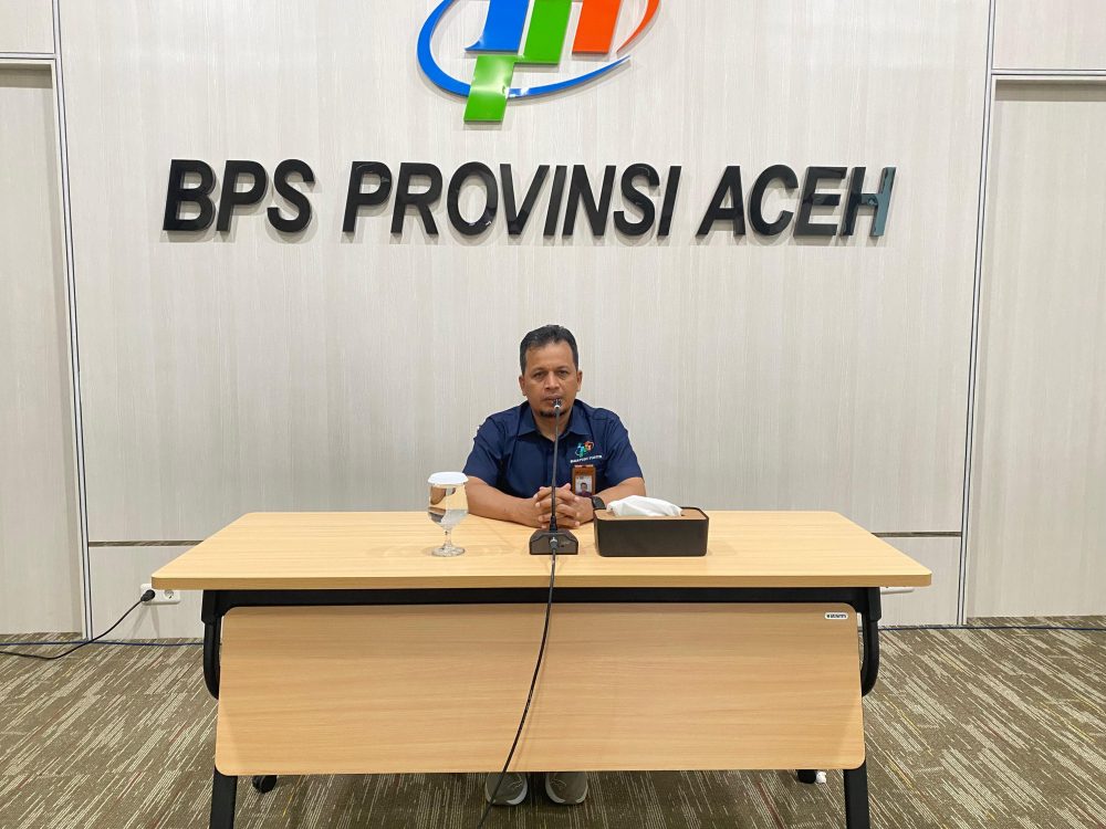 : Kepala BPS Provinsi Aceh, Agus Andria, saat menyampaikan Berita Resmi Statistik Provinsi Aceh