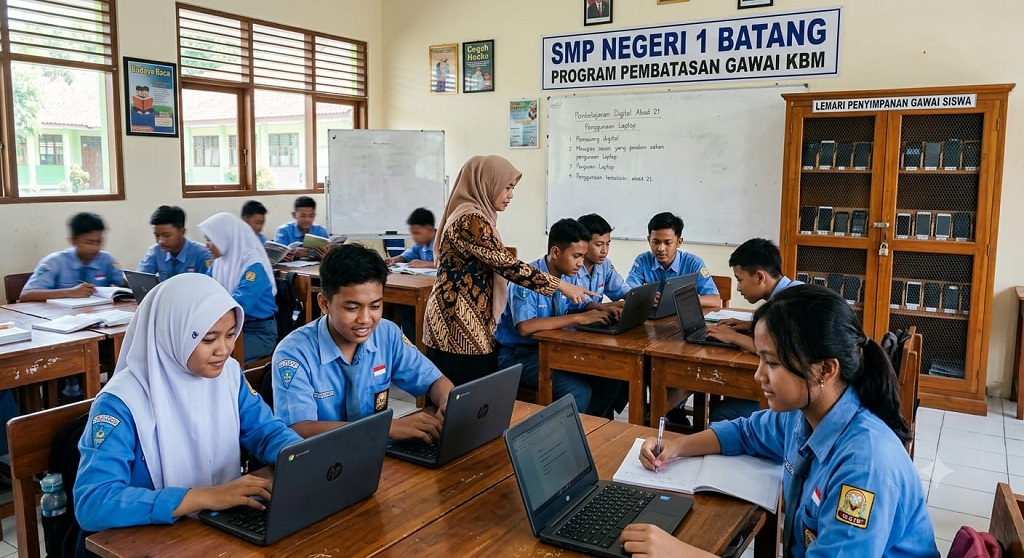 : Gambar ilustrasi guru saat mengajar di salah satu SMPN Batang, Kabupaten Batang.