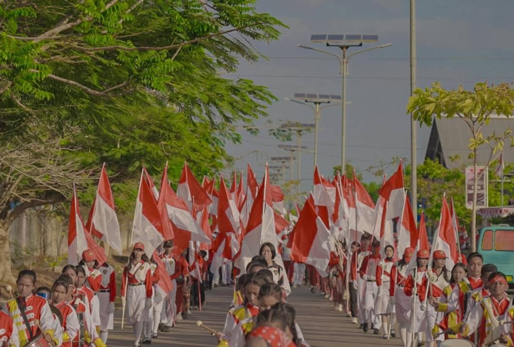 : Kirab Merah Putih di Kabupaten Maluku Tenggara. Foto:Rikhard.