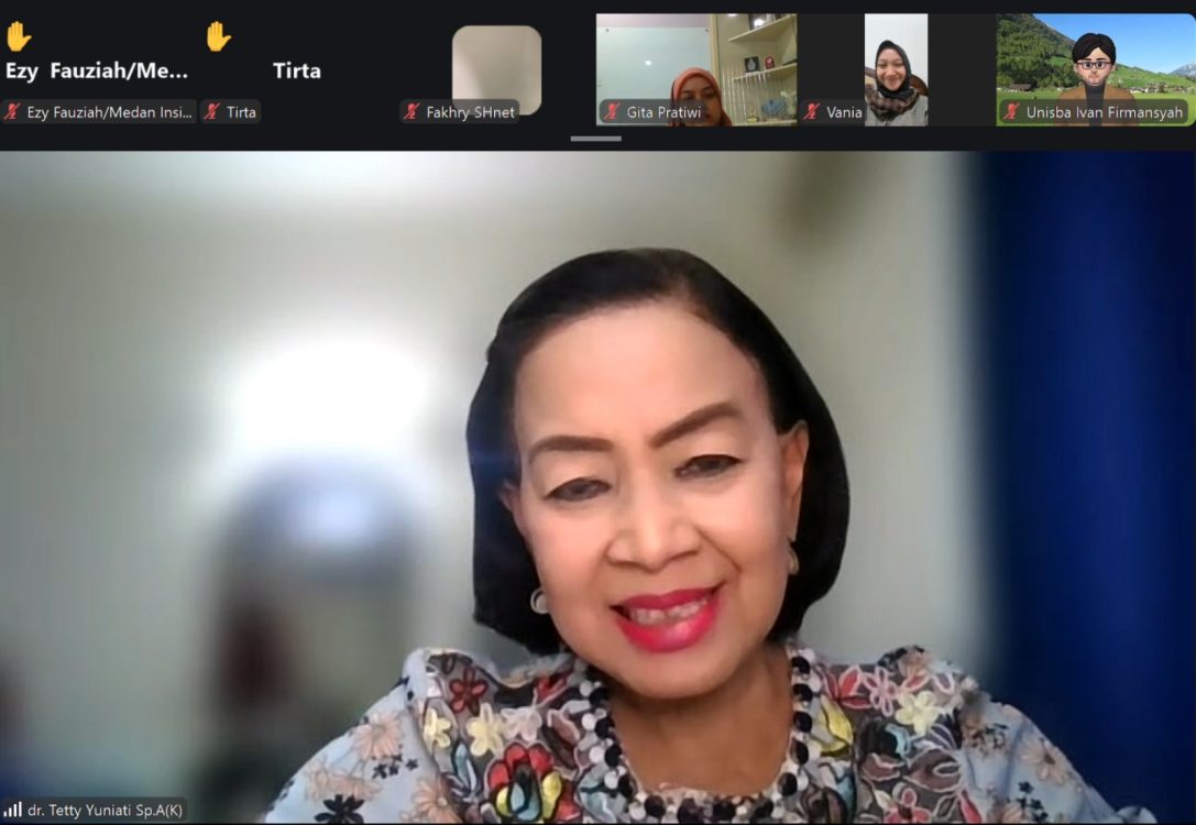 : Dokter Spesialis Anak Konsultan Neonatologi Dr. dr. Tetty Yuniati, Sp.A(K), M.Kes dalam webinar Pekan ASI Sedunia bertajuk ASI Bukan Sekadar Nutrisi: Memahami Perjalanan Menyusui Sejak Hari Pertama, Jumat (7/8/2026). Foto: Istimewa