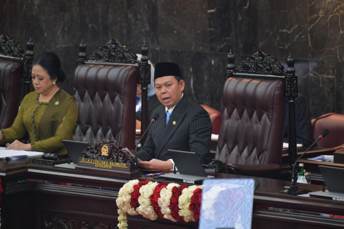 : Ketua Dewan Perwakilan Daerah (DPD) RI Sultan Bachtiar Najamudin dalam Sidang Tahunan MPR RI dan Sidang Bersama DPR RI-DPD RI di Kompleks Parlemen, Senayan, Jakarta, Jumat (14/8/2026). Foto: Amiriyandi InfoPublik