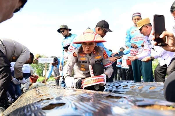 Dukung Ketahanan Pangan Nasional, Polda Jambi Laksanakan Penanaman Bawang Putih di Kayu Aro