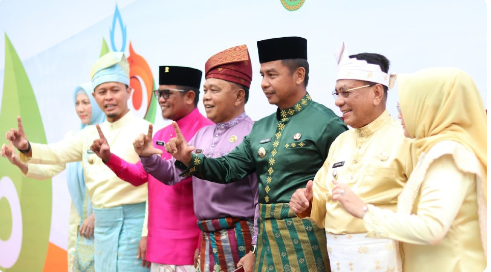 : Peringatan Hari Jadi ke-69 Provinsi Riau 2026 di halaman Kantor Gubernur Riau, Pekanbaru, Minggu (9/8/2026).