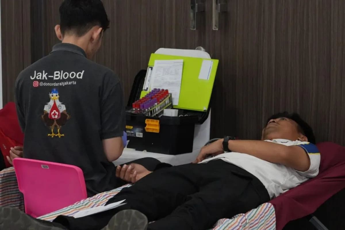 : Kementerian Imipas menggelar donor darah dalam rangka HUT Ke-81 RI di Politeknik Imigrasi dan Pemasyarakatan, Tangerang, Banten, Minggu (9/8/2026). (ANTARA/HO-Humas Kemenimipas)