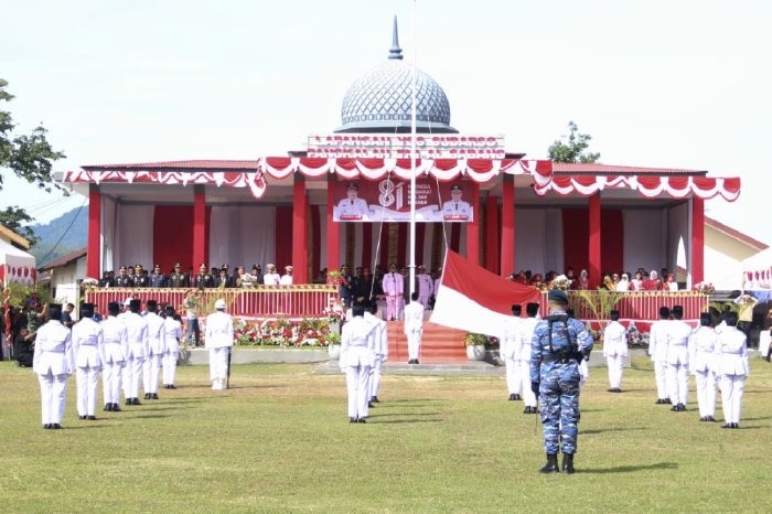 : Upacara HUT ke-81 Kemerdekaan RI di Lapangan Dharma Bhakti, Jalan Yos Sudarso, Senin (17/8/2026).