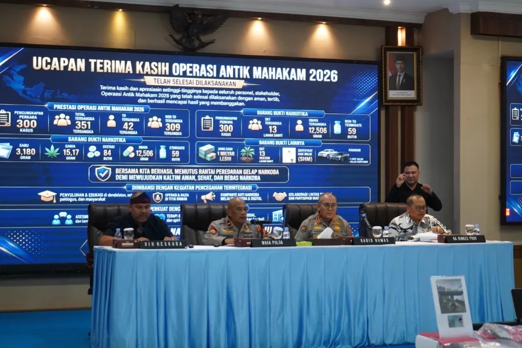 Polda Kaltim Ungkap 300 Kasus Narkoba dalam Operasi Antik Mahakam 2026