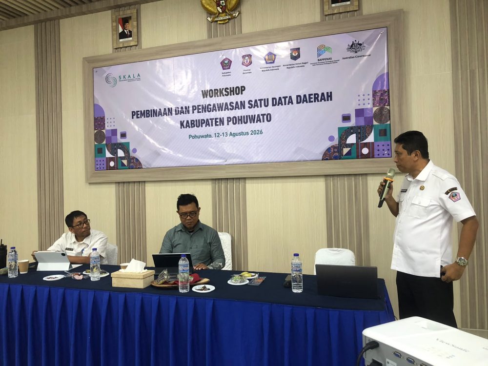 : Workshop Pembinaan dan Pengawasan Satu Data Daerah Kabupaten Pohuwato di Merina Beach Resort, Rabu (12/8/2026). (Foto : Mila)