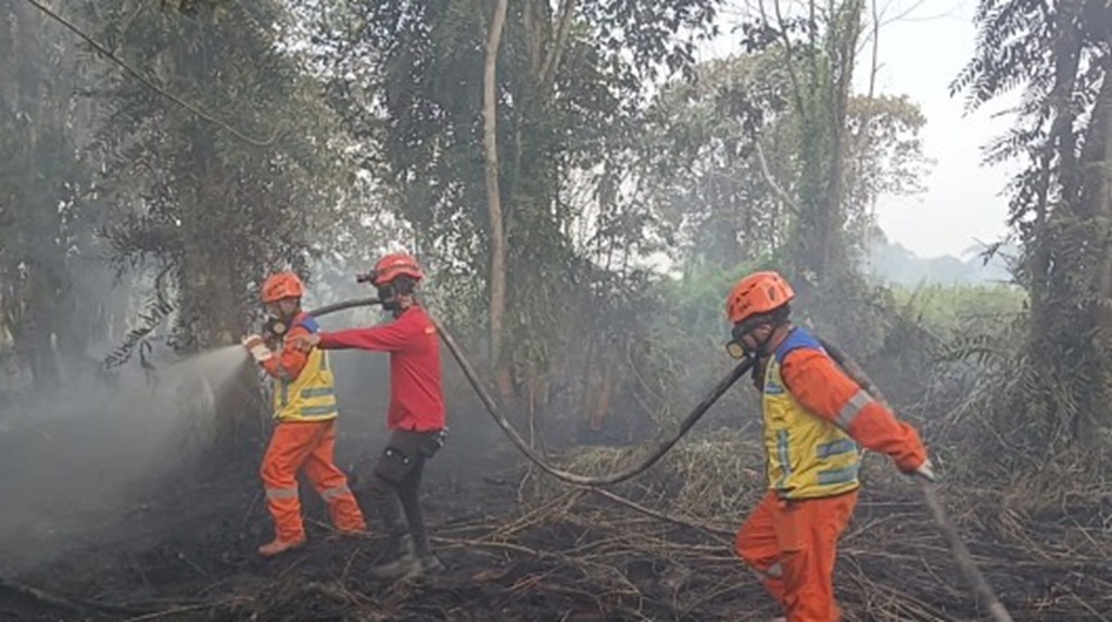 : Ilustrasi penanganan karhutla dengan mobilisasi air dari Kementerian PU. (Foto: MC Kementerian PU)