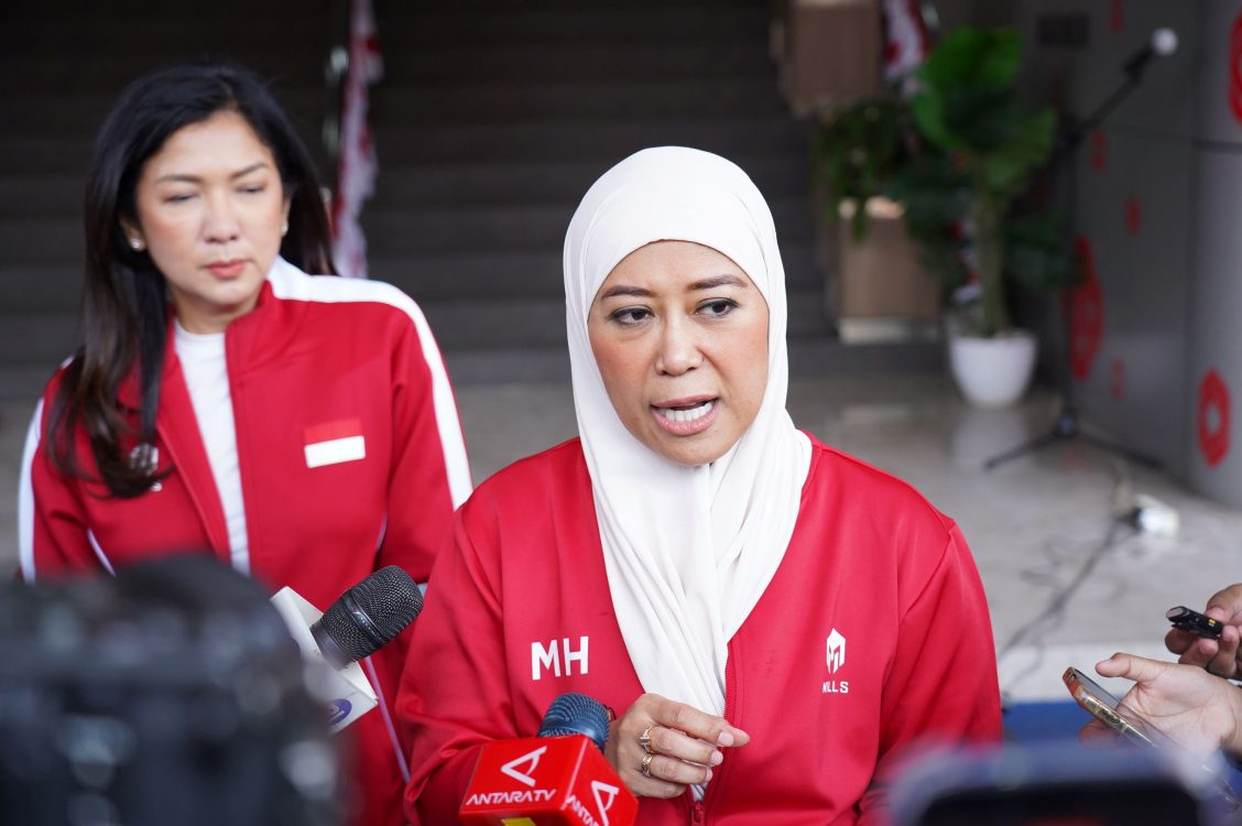 : Menkomdigi Meutya Hafid di sela-sela event Meredeka Run 2026 di Jakarta. (Foto: Amiri Yandi/InfoPublik/KPM Kemkomdigi)
