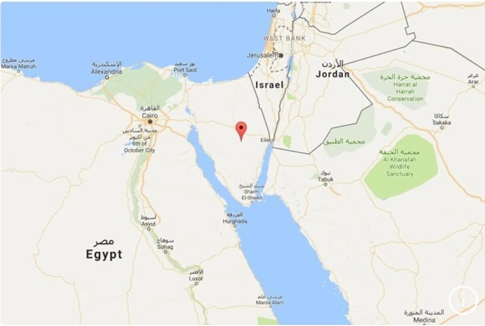 : Ilustrasi - Peta daerah Semenanjung Sinai di Mesir dan daerah sekitarnya. (Google Maps)