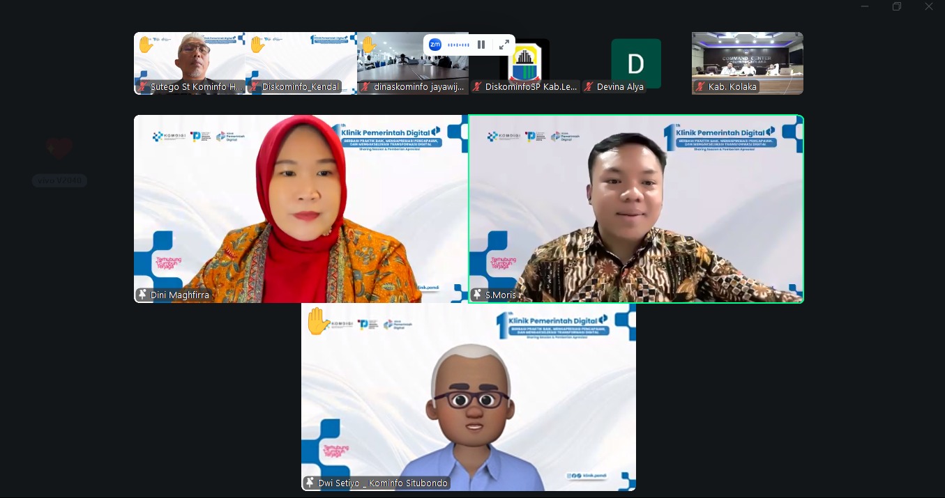 : Direktorat Jenderal Teknologi Pemerintah Digital Kementerian Komunikasi dan Digital (Komdigi) RI mencatat sebanyak 316 konsultasi dan 14 edisi Sharing Session dalam satu tahun pelaksanaan Klinik Pemerintah Digital. Program tersebut telah menjangkau, 37 provinsi dan 161 pemerintah kabupaten/kota di Indonesia. Capaian tersebut.- Foto: Mc.Jatim