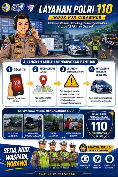 Layanan Polri 110 Terintegrasi di Tol Jakarta-Cikampek, Siap Layani 24 Jam
