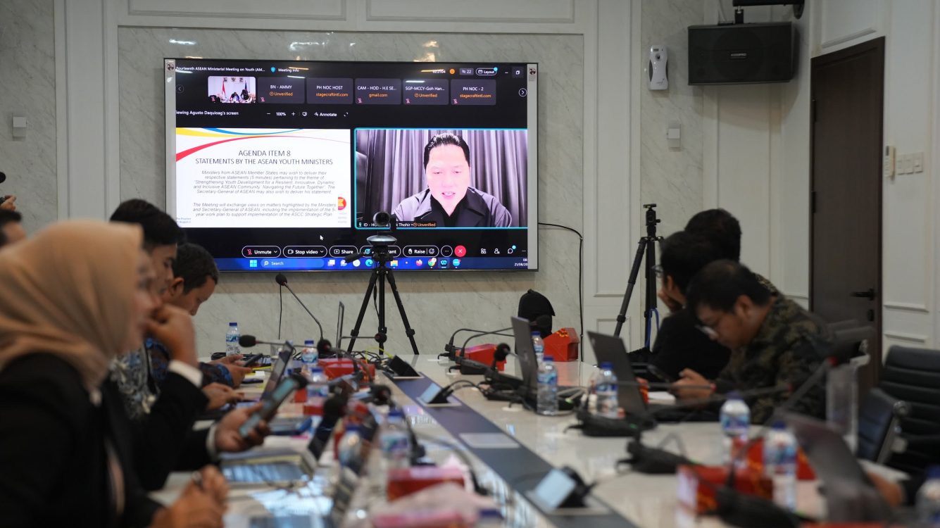 : Menteri Pemuda dan Olahraga Erick Thohir membawa agenda strategis kepemudaan Indonesia dalam ASEAN Ministerial Meeting on Youth (AMMY) XIV 2026. Indonesia mendorong penguatan kerja sama ASEAN untuk menghadapi tantangan transformasi digital, kecerdasan buatan, perubahan iklim, kesehatan mental, dan masa depan dunia kerja./Foto Humas Kemenpora