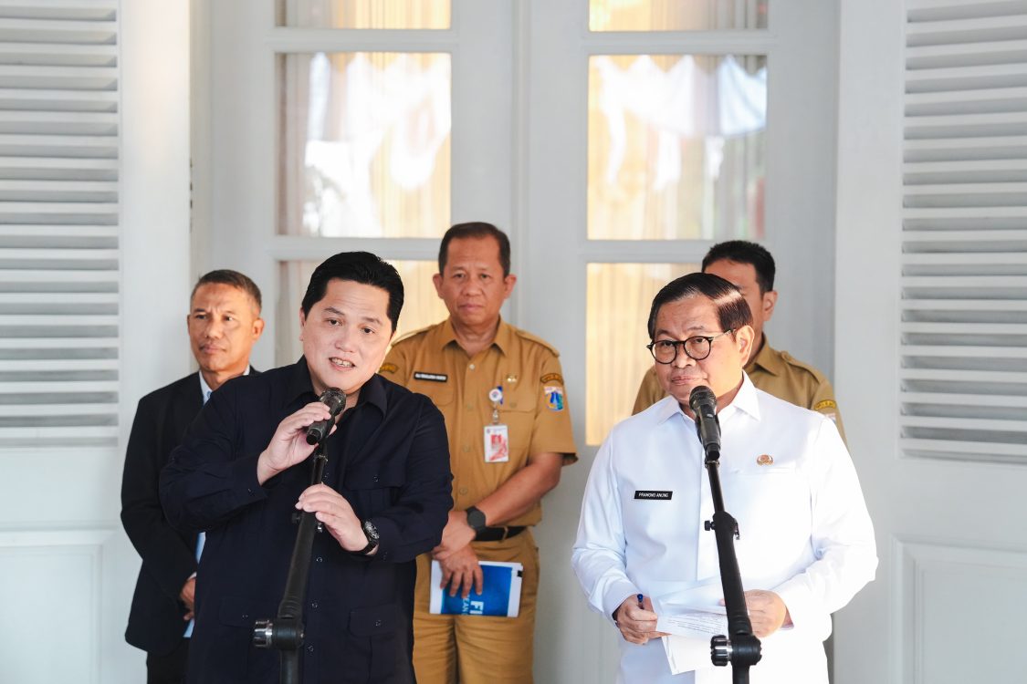: Menpora Erick Thohir mengapresiasi dukungan Pemerintah Provinsi DKI Jakarta dalam persiapan penyelenggaraan FIFA ASEAN Cup 2026. Pemprov DKI menawarkan GOR Soemantri Brodjonegoro dan Lapangan Banteng sebagai fasilitas latihan untuk mendukung turnamen yang dijadwalkan berlangsung 21 September hingga 6 Oktober 2026./Foto Humas Kemenpora
