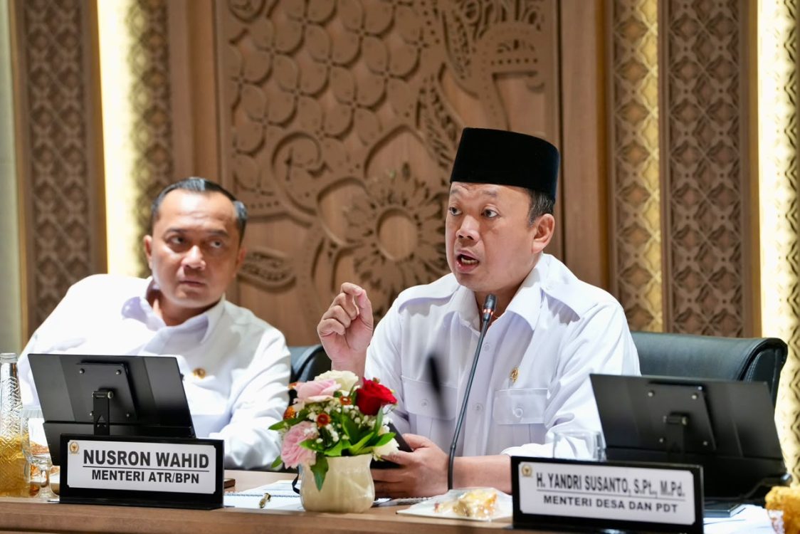 : Menteri ATR/Kepala BPN Nusron Wahid menjelaskan penyelesaian konflik agraria harus mempertimbangkan status lahan yang disengketakan. Pemerintah membagi konflik agraria dalam tiga kategori, yakni kawasan hutan, aset negara, serta aset atau lahan milik swasta. (Foto: Humas Kementerian ATR/BPN)