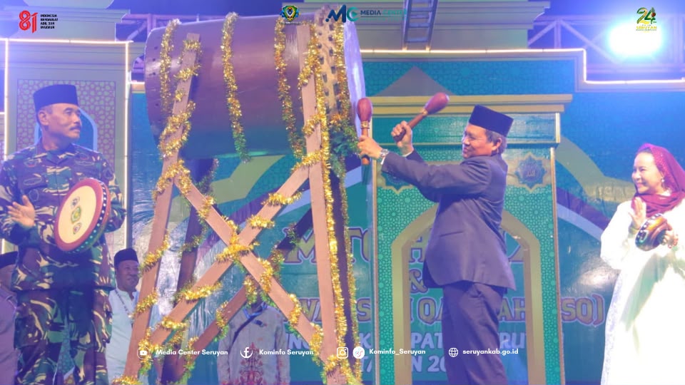 : Bupati Seruyan Ahmad Selanorwanda secara resmi membuka Musabaqah Tilawatil Qur’an dan Hadis (MTQH) XIX serta Festival Seni Qasidah (FSQ) Tingkat Kabupaten Seruyan Tahun 2026, Jumat (7/8/2026).