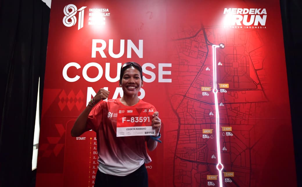 : Pelari maraton Indonesia Odekta Elvina Naibaho memanfaatkan Merdeka Run 2026 sebagai ajang mengukur kesiapan fisik menjelang Asian Games 2026. Atlet berusia 34 tahun itu memilih fokus pada nomor maraton demi menghadapi persaingan ketat di level Asia. (Foto: Humas Kemenpora)