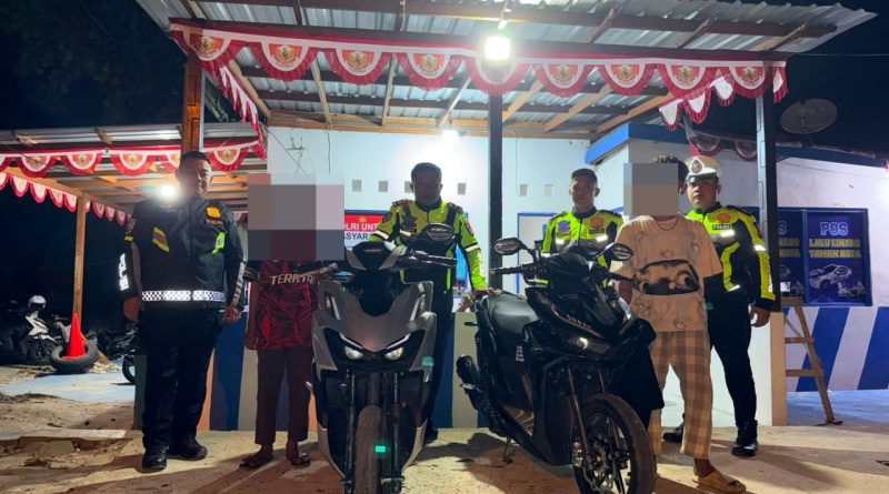 Patroli Malam di Kuala Kurun, Satlantas Polres Gunung Mas Amankan 3 Motor Berknalpot Brong