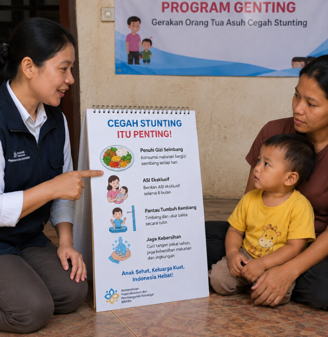: Ilustrasi Program Gerakan Orang Tua Asuh Cegah Stunting (Genting) 2026. (Kemendukbangga)