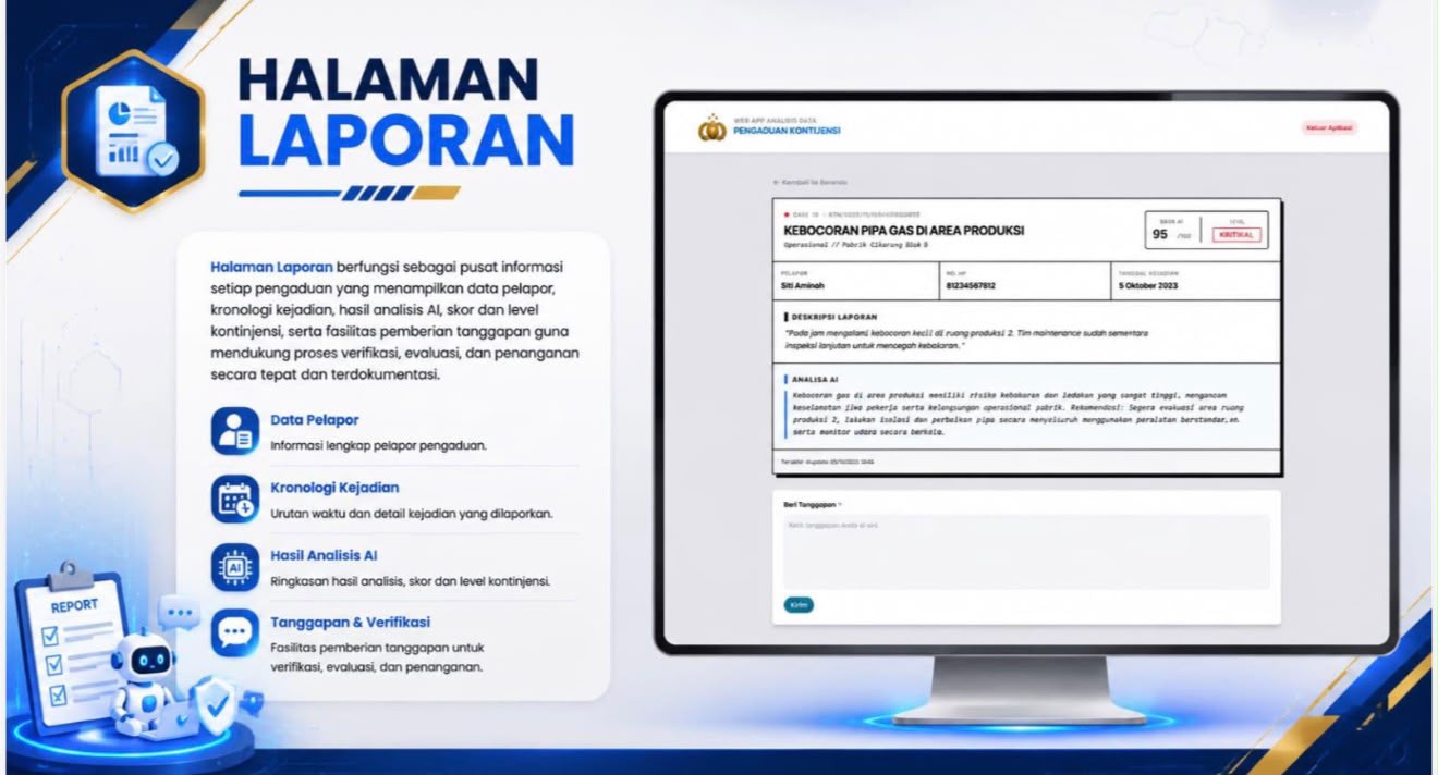 Personel Polri Kembangkan Aplikasi Pengelolaan Kontinjensi Pengaduan Masyarakat Berbasis Realtime dan Quick Response