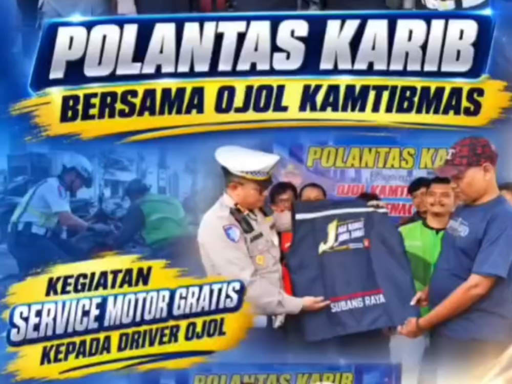 Polantas KARIB, Satlantas Subang Gelar Servis Motor Gratis untuk Driver Ojol