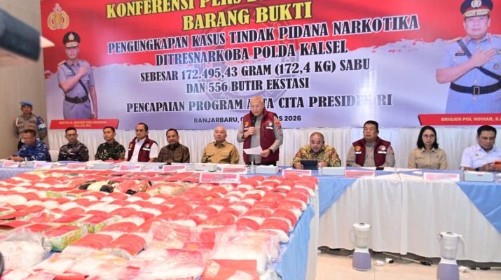 Polda Kalsel Ungkap 26 Kasus Narkoba, 39 Tersangka Ditangkap