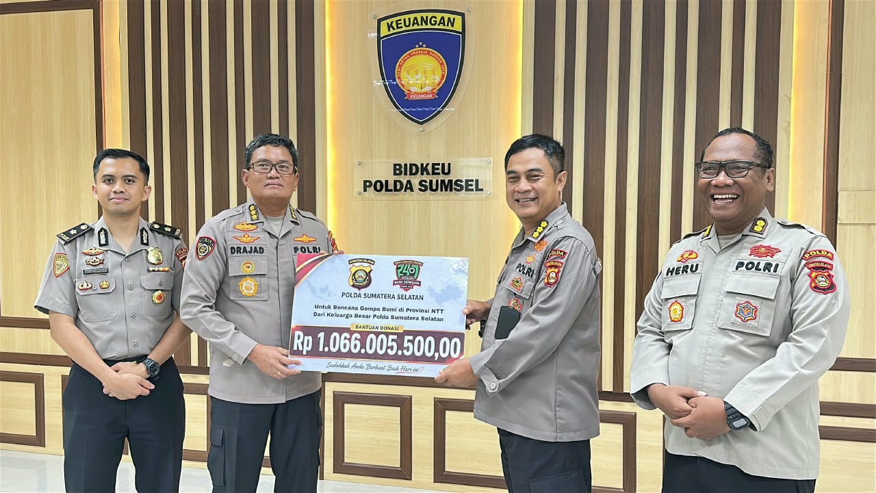 Polda Sumsel Salurkan Bantuan Rp1,06 Miliar untuk Korban Gempa NTT