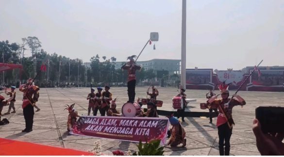 Polisi Cilik Dumai Tampil Memukau Saat HUT ke-81 RI di Kantor Gubernur Riau