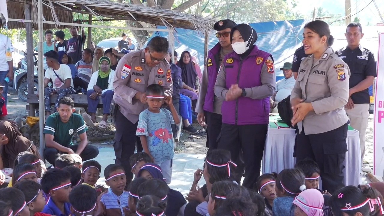 Polres Ende Lakukan Assessment Sebelum Dampingi Anak-anak Terdampak Gempa