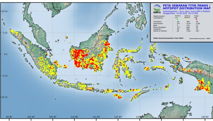 : Peta Sebaran Titik Panas (Hotspot) Badan Meteorologi Klimatologi dan Geofisika