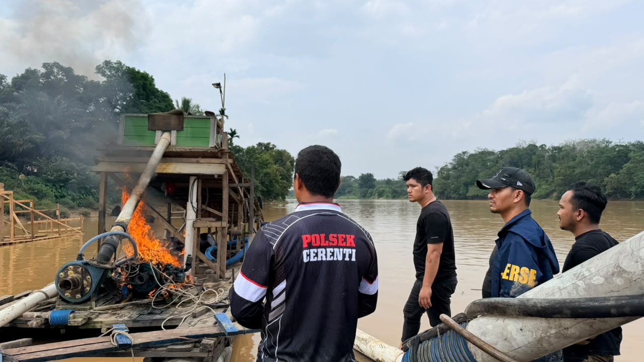Sebanyak 436 Rakit PETI Dimusnahkan, Polda Riau Kini Bidik Pemodal Tambang Ilegal