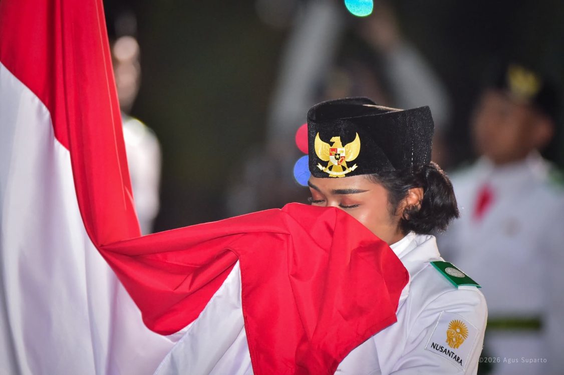 : Sebanyak 52 anggota Pasukan Pengibar Bendera (Paskibra) secara resmi dikukuhkan untuk mengemban tugas pada Upacara Peringatan Hari Ulang Tahun (HUT) ke-81 Kemerdekaan Republik Indonesia di Ibu Kota Nusantara (IKN). (Dok. Otorita IKN)