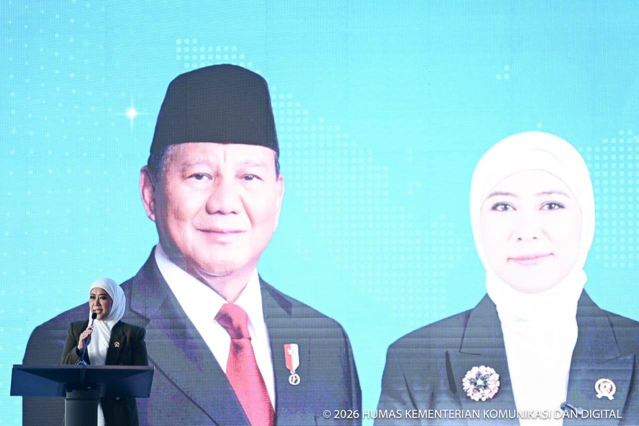 : Menkomdigi Meutya Hafid saat memberi keynote speech saat menghadiri peluncuran Garuda Sparks Innovation HUB BSD, Tangerang, Rabu (26/8/2026) mengatakan pembangunan ekosistem digital harus memastikan bahwa manfaat transformasi digital dapat dirasakan secara lebih merata oleh daerah. Foto: Anhar/Komdigi
