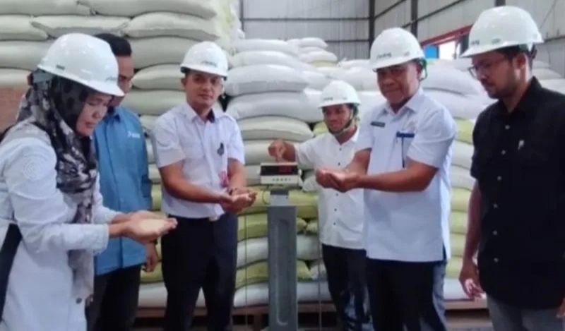 : Tim Dinas Pertanian dan Pangan Kabupaten Simeulue saat mengunjungi ke Gudang Bulog memeriksa beras bantuan pangan di Simeulue. ( Dok. Dinas Pertanian dan Pangan Simeulue)