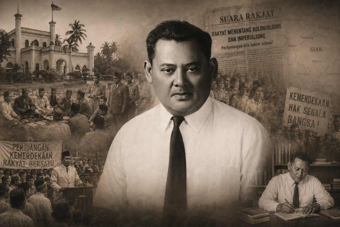 : Ilustrasi: Tokoh dan Pejuang Daerah asal Siak, Tengku Mansyur Chalid/ (AI)