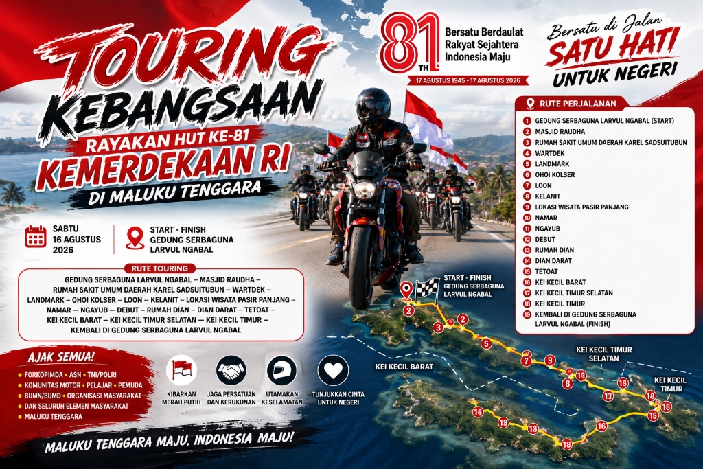 : Touring Kebangsaan di Kabupaten Maluku Tenggara. Foto:ChatGPT