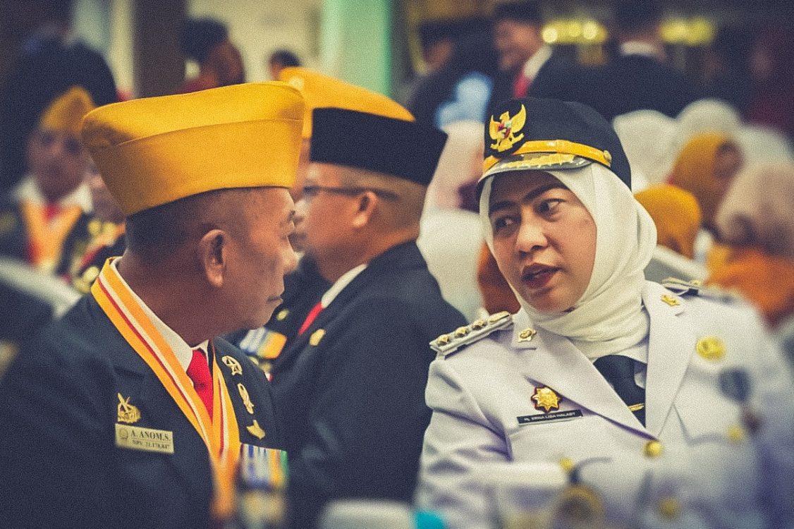 : Wali Kota Banjarbaru, Erna Lisa Halaby, di Aula Gawi Sabarataan Pemerintah Kota Banjarbaru, Senin (17/8/2026), saat ramah tamah bersama para veteran. Foto: Mc.Banjarbaru