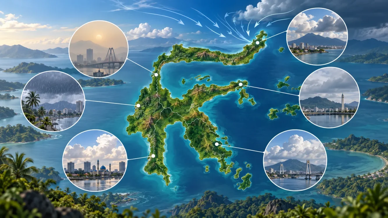 Cuaca Besok Sulawesi 6 September 2026 Mamuju Hujan, Palu Udara Kabur, Makassar Berawan