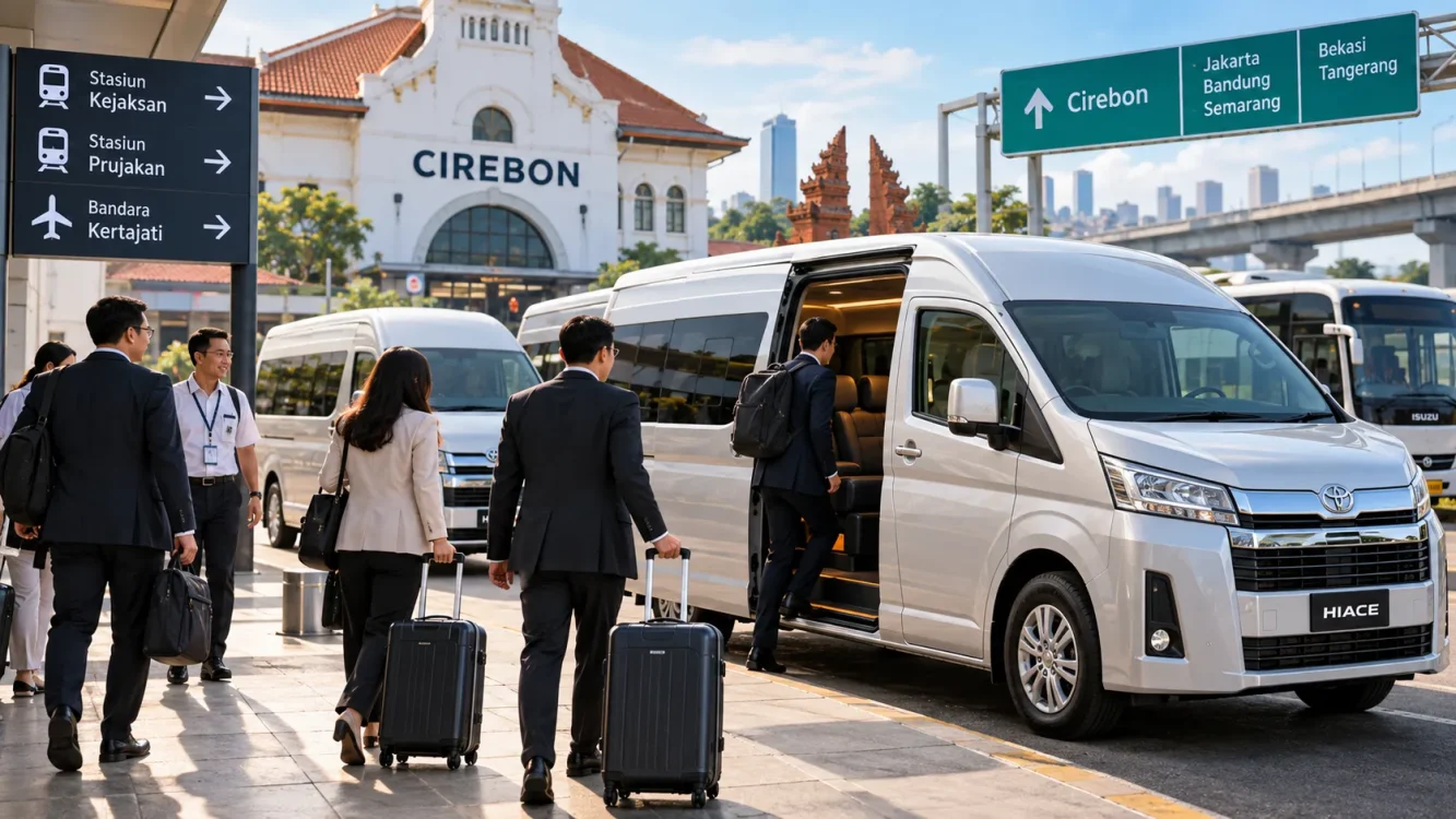 Ilustrasi gambar sewa hiace